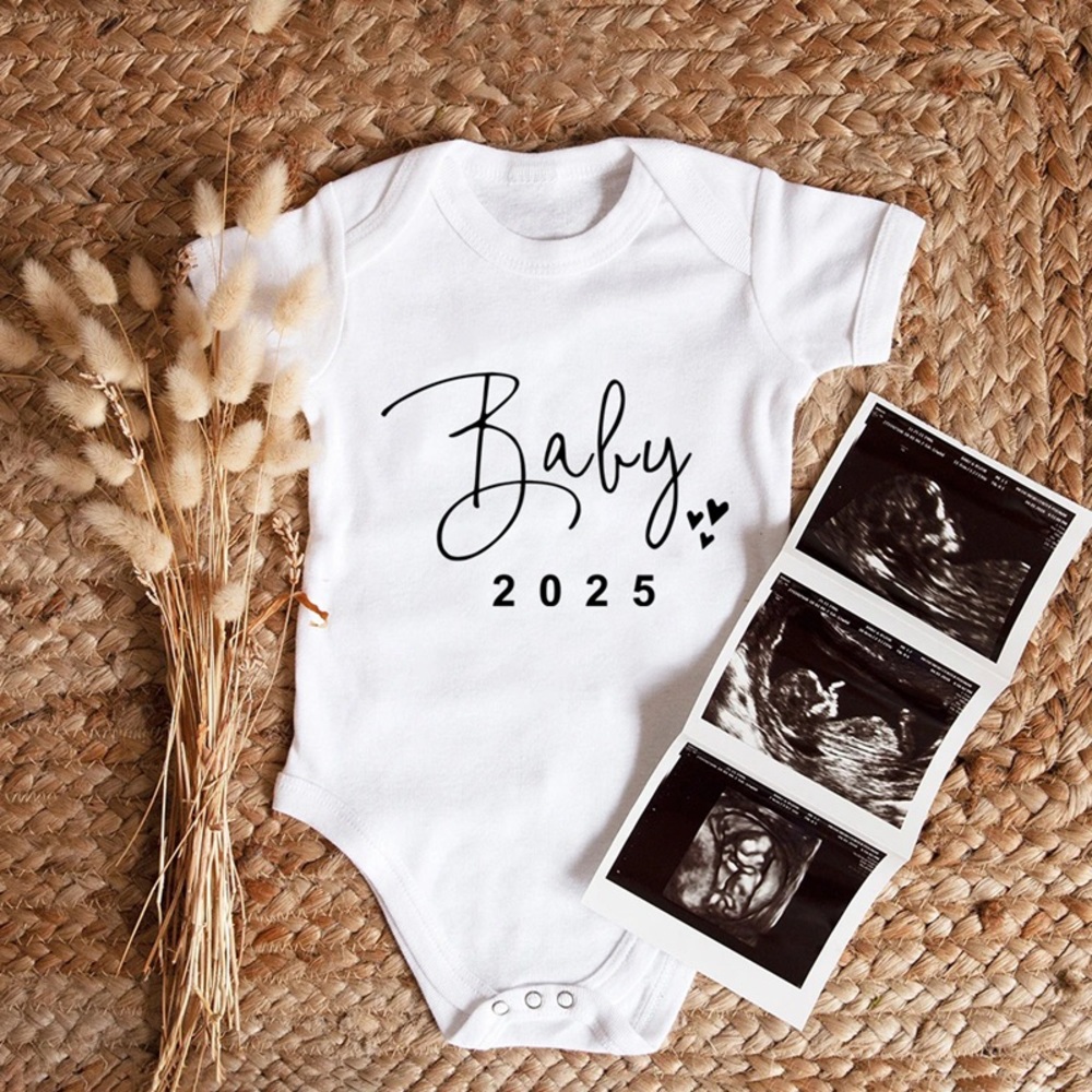 White Baby 2025 One Piece Pregnancy Announcement
